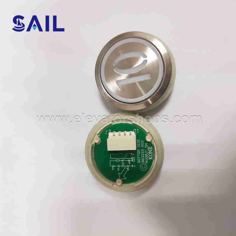 Kone Elevator Round Stainless Steel Button KM863233H03/KDS300