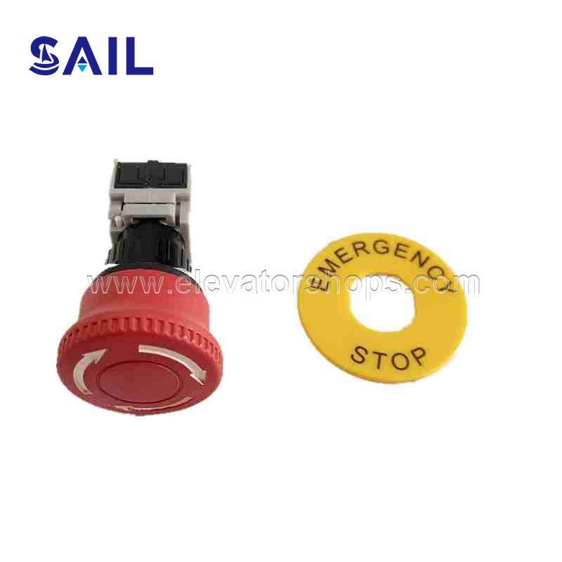 LAS1-B Series Red Wave ONPOW Opelon Elevator Emergency Stop Switch Button