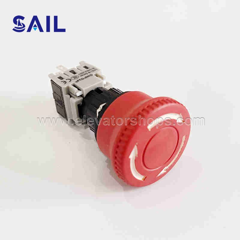 LAS1-B Series Red Wave ONPOW Opelon Elevator Emergency Stop Switch Button