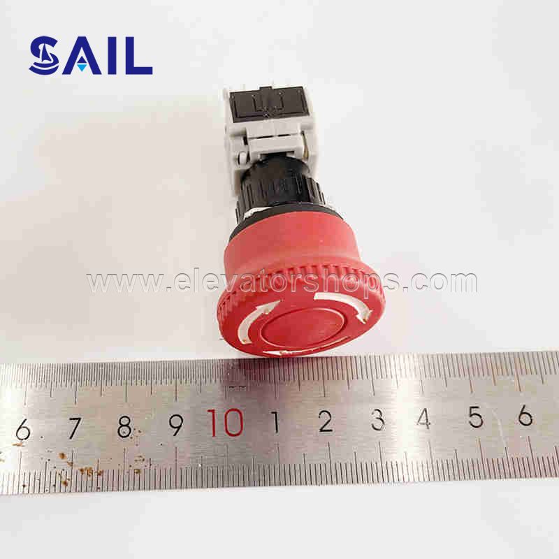 LAS1-B Series Red Wave ONPOW Opelon Elevator Emergency Stop Switch Button