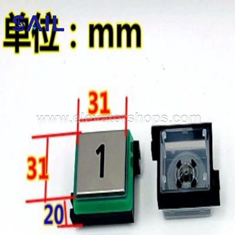 Elevator Push Button Green Frame